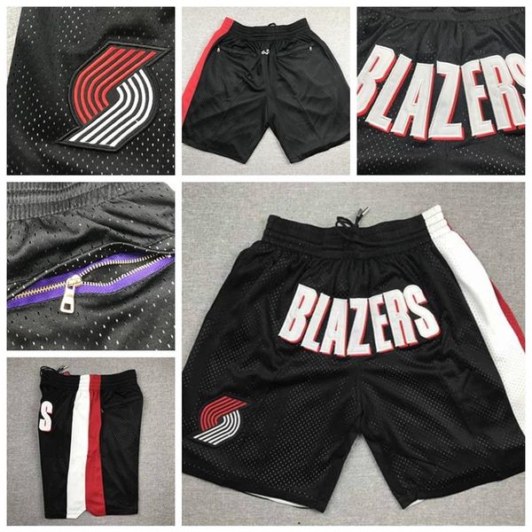 

nba's men portland's trail's blazers's just don basketball shorts exquisite embroidered fabric pocket pants289t, Black