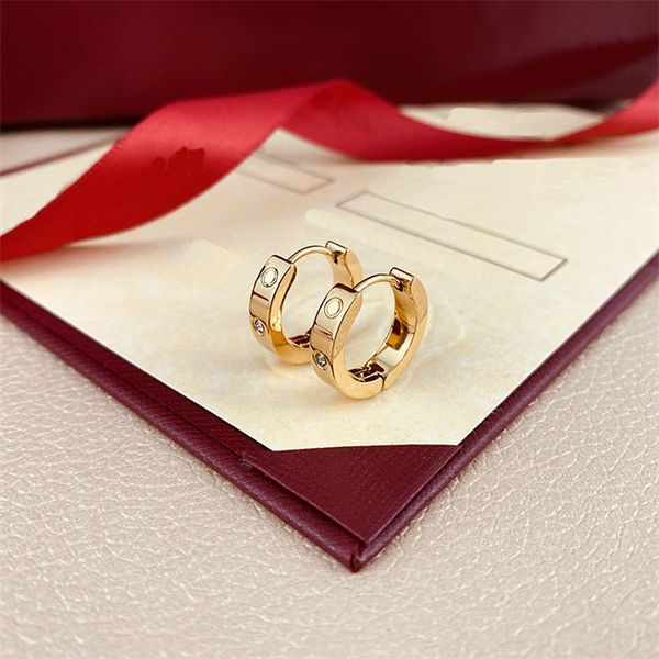 

three color size brand designers charm stud round diamond rhinestone earring fashion jewelry wedding party gifts hoop wholesale for girls wo, Golden