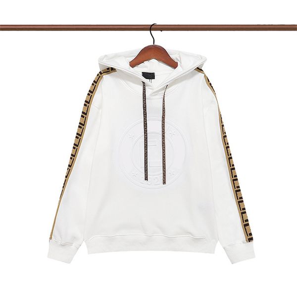

mens loose brand sweatshirts classic designer hoodie arm ribbon printing luxury zipper jacket pullover hooded coat fashion women sweater ho, Black