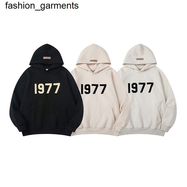 

men's hoodies sweatshirts season essential double line digital flocked sweater loose casual coat, Black