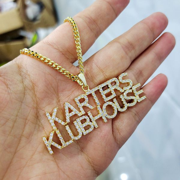 

pendant necklaces 2 rows custom name 9mm letters for women numbers personaliz crystal 220922, Silver