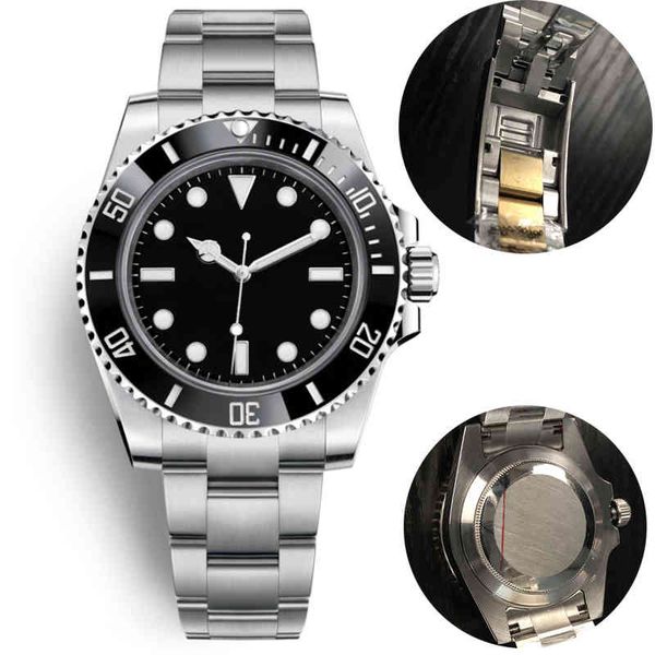 

u1 watch mens automatic mechanical ceramics watches 40mm full stainless steel gliding clasp swim wristwatches sapphire super luminous, Slivery;brown