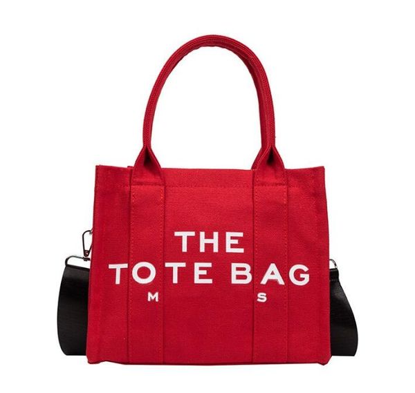 

new women tote bag mj alphabet canvas shoulder diagonal tote bag, Black;red