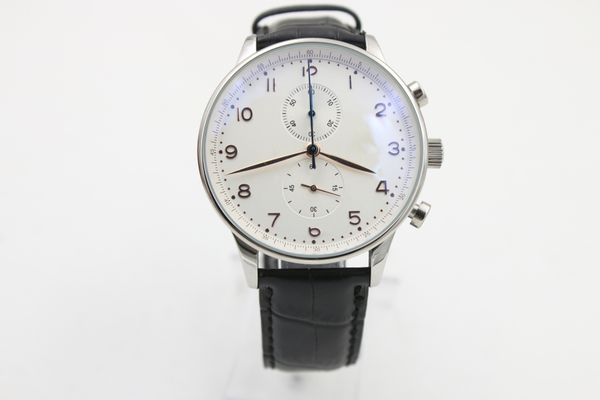 

discount white dial limited watch mens golden stainless pointer wristwatches steel case black leather strap watches
