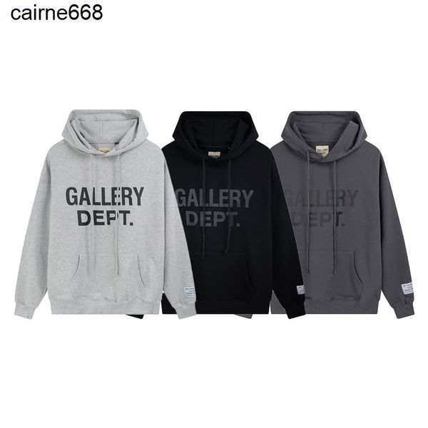 

men's hoodies sweatshirts gary dept front large letter printed hoodie pure cotton terry hoodie for men and women, Black