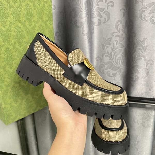 

classic women platform loafer boot embroidery bee double g buckle shoes lady leather sandal sneaker mules princetown trample lazy slides thi, Black