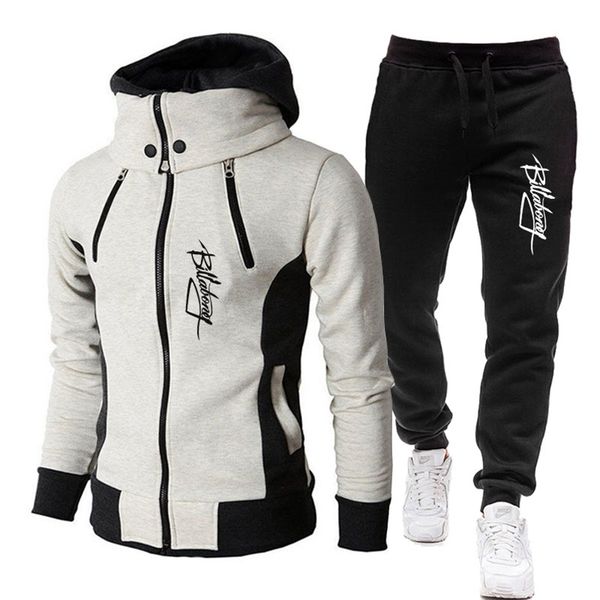 

men's tracksuits men's tracksuit fleece hoodie and sweatpant sportswear harajuku style casual streetwear spring 220922, Gray