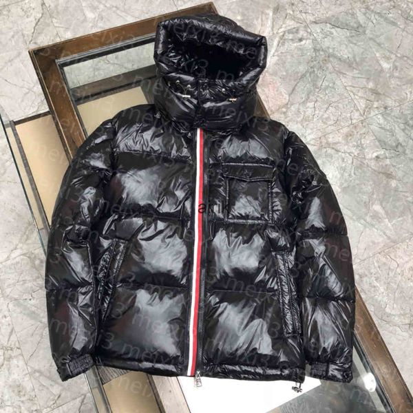 

winter man down jacket parkas puffer coats men hooded jackets women coat outdoor feather outwear keep warm thick double zipper, Black