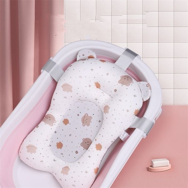 

bathing tubs seats baby shower bath tub pad nonslip born bathtub mat safety nursing foldable support comfort body cushion mat pillow cartoon