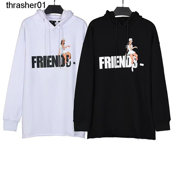 

men's hoodies sweatshirts vloness friends hoodie men's women's loose large jacket, Black