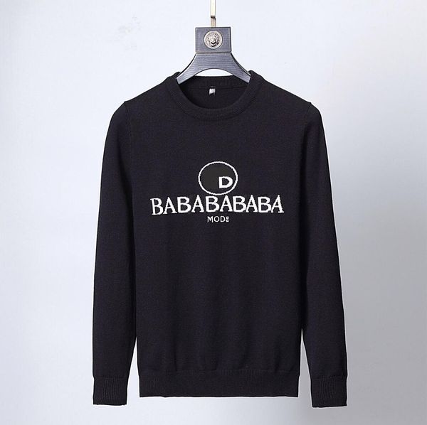 

new men's twisted needle sweaters knitted cotton round neck pullover designer sweater hoodie embroidery knitwear wwinter classic male s, White;black