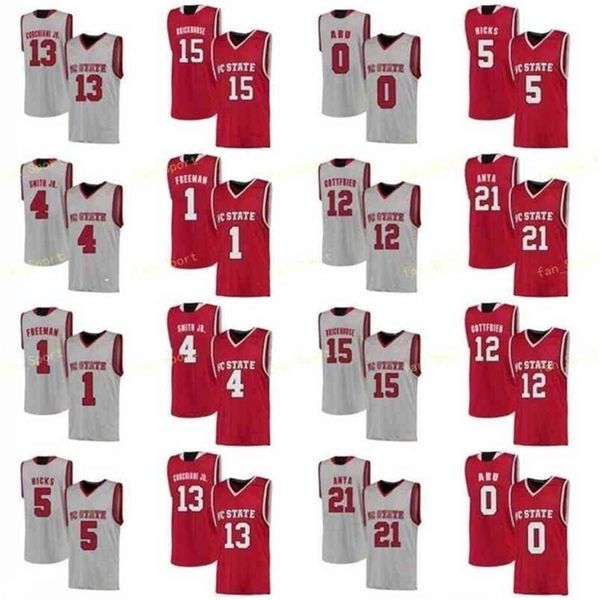 

sj ncaa college nc state wolfpack basketball jersey 5 eric lockett 12 manny bates 12 allerik an 55 blake harris custom stitched, Black