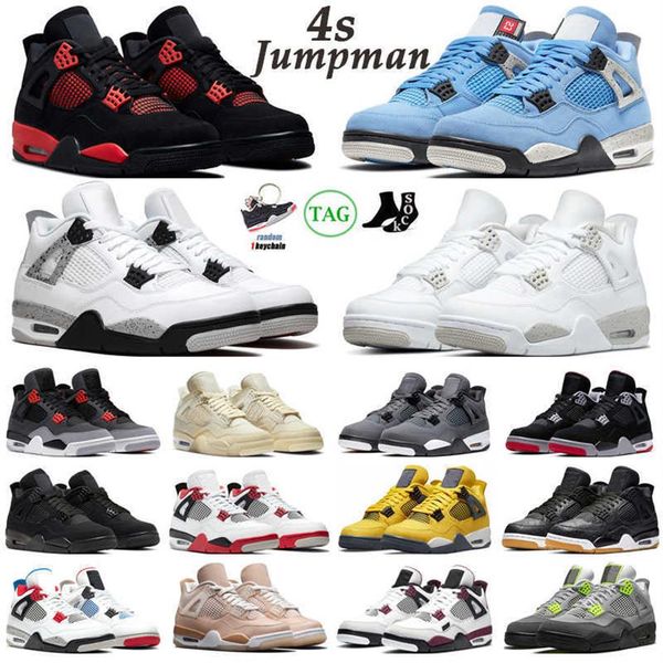 

og jorden 4 4s basketball shoes men women jumpman jordam 4 red thunder infrared black cat bred university blue shimmer royalty mens tra251s