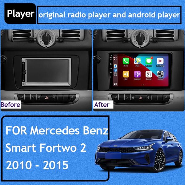 

car video dvd player for benz smart 2011-2015 android touch screen gps antenna navigation support bluetooth