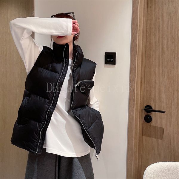

men's vests women bread clothes mens designer stand collar down cotton vest fashion couple sleeveless spring autumn windbreaker thicken, Black;white