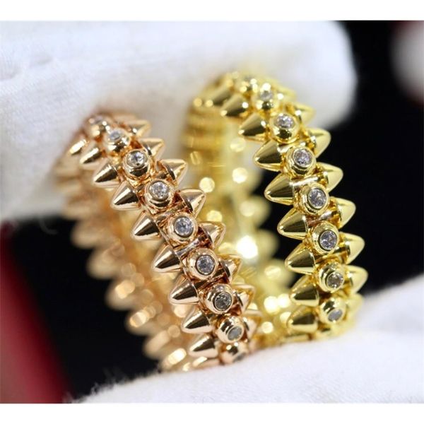 

cluster rings famous brand european luxury jewelry for women marking rivets rose gold ring fashion party classic platinum 220921, Golden;silver