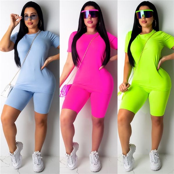 

women's two piece pants women running yoga set tracksuit sport wear for women short sleeve t-shirtleggings pants workout clothes gym fi, White