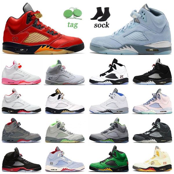 

bluebird 5s baketball shoes mens women jumpman 5 unc alternate bel white sail concord pinksicle metallic silver black yellow aqua red suede