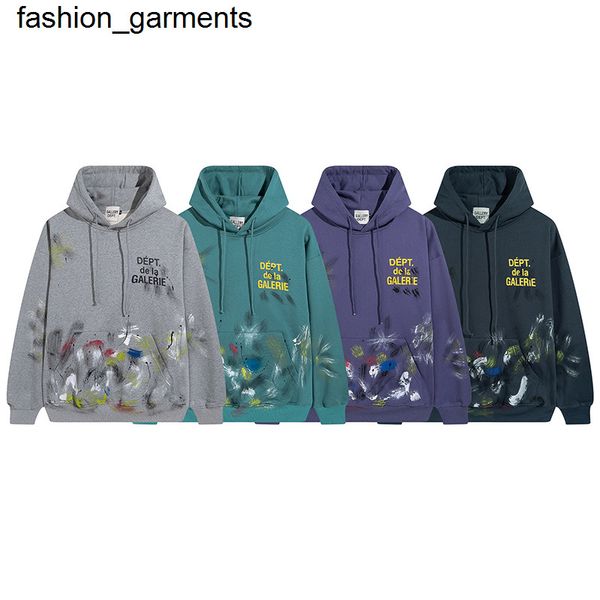 

new men's hoodies sweatshirts autumn and winter high street trend gary dept hand-painted splash print men and women's hooded hoodi, Black