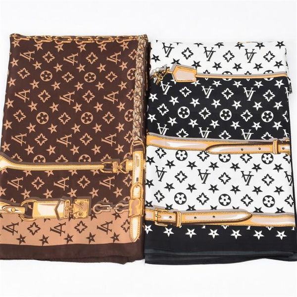 

fashion brand classic simple letter design satin luxury square scarf outdoor shawl silk turban beach wrap women scarves303f, Blue;gray