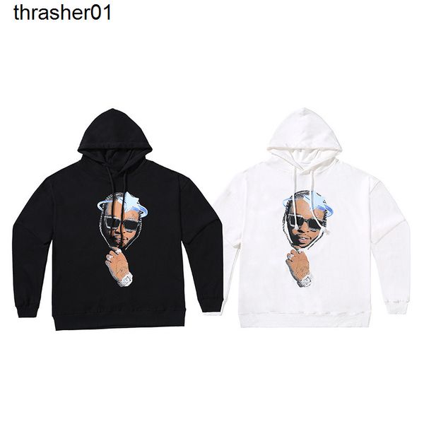 

men's hoodies sweatshirts streetwear vlons hoodie loose men's women's hooded sweater, Black