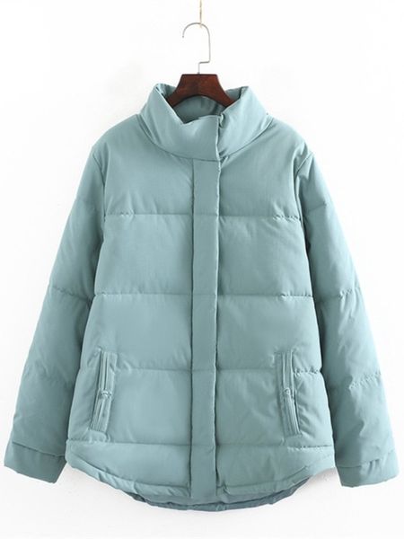 

women s plus size outerwear coat clothing parkas winter fashion casual stand collar a line eiderdown cotton padded coat 220922, Black