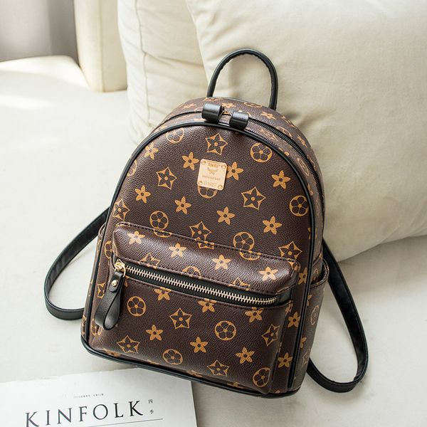 

cross-border backpack for women 2022 new custom fashion printed presbyopic womens backpack korean style pu travel bag generation