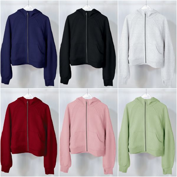 

lu-j034 hoodies exercise fitness wear womens yoga outfit cardigan sportswear outer jackets outdoor apparel casual running long sleeve