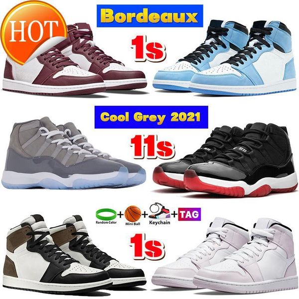 

mens basketball shoes 1 1s bordeaux university blue high dark mocha twist mid barely rose unc 11 11s cool grey bred concord 45 women