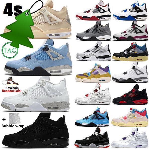 

2022 sail 4 4s university blue mens basketball shoes sneakers atmosphere hyper royal black cat silver toe bred dark mocha fire red men women