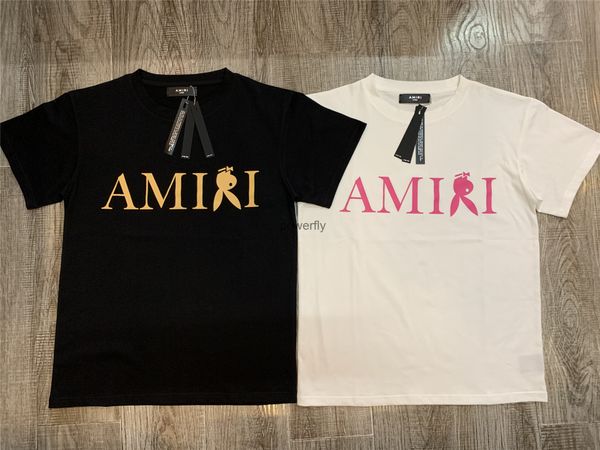 

mens t-shirts amirs letter co branded me's and womens fashion brand t-shirt, White;black
