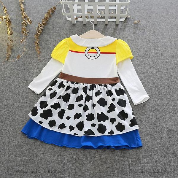 

girl's dresses baby girls formal outfits clothes kids wear trisi long-sleeved halloween costume e18436, Red;yellow