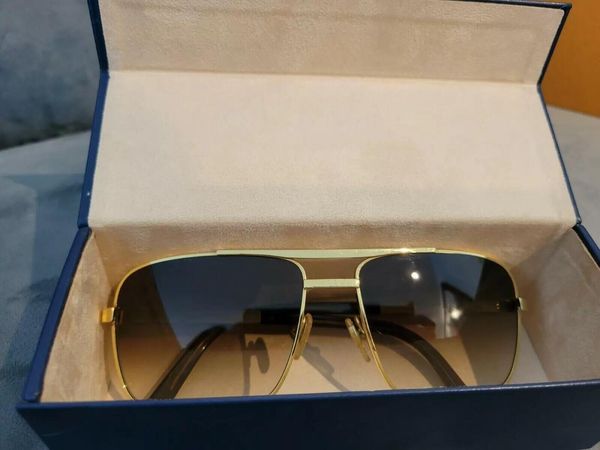 

Designer LOU VUT luxury cool sunglasses Classic 0259 For Men Metal Square Gold Frame UV400 Unisex Vintage Style Attitude Protection Eyewear with original box
