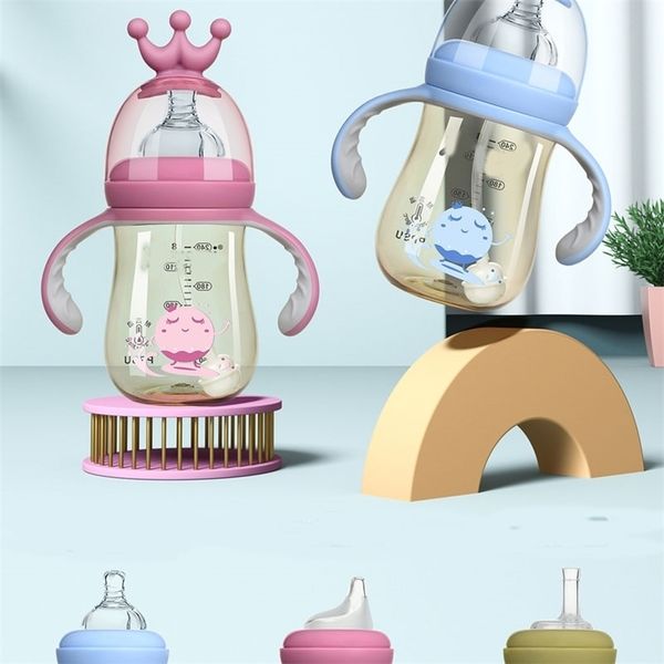 

baby bottles# tripluse bottle baby bottle set nursing nipple bottle standard mouth straw bottles cup handle water fruit juice milk feeding b
