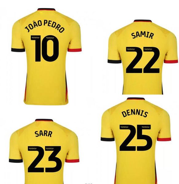 

22-23 thai quality soccer jerseys kingcaps local online store 10 joao pedro 23 sarr 25 dennis 6 louza 22 samir football wear, Black;yellow