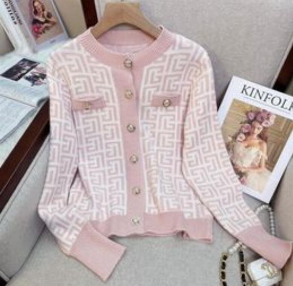 

women's sweaters for letter jacquard knit cardigan sweater gold buttons streetwear vintage slim jacket long sleeve o-neck coats, White;black