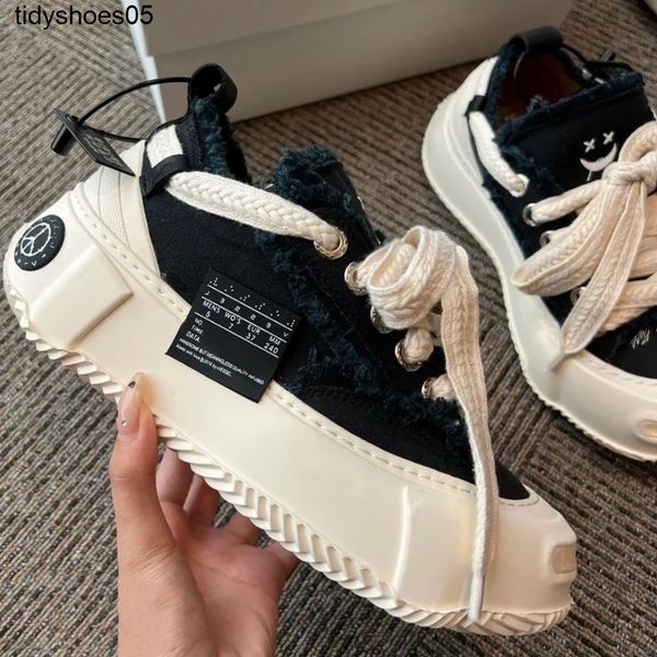

wu jianhao xvessel women's shoes hidden laughing cotton candy thick soled casual canvas men's beggar shoes sa8j, Black