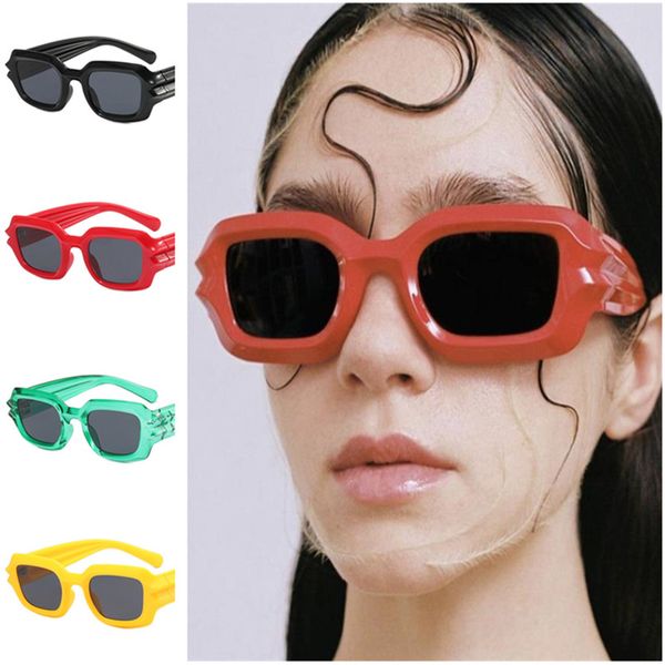 

fashion sunglasses hip hop sun glasses irregular adumbral anti-uv spectacles personality temples eyeglasses ornamental, White;black