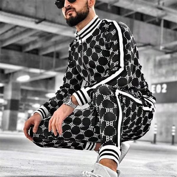 

men's tracksuits 3d printing lattice mens suit tracksuit set men casual zipper sets sweatpants multipocket fashion high street jackets, Gray
