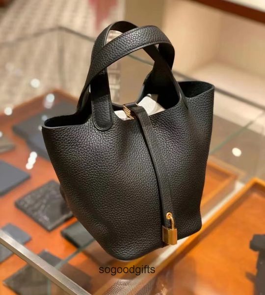 

women's designer bags picotin lock herme handbags tote bag leather women's bag vegetable basket hand lychee pattern tc leather