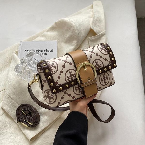 

bags 18% off trendy women's bags2023 fashion bags women this year's versatile rivet printed square