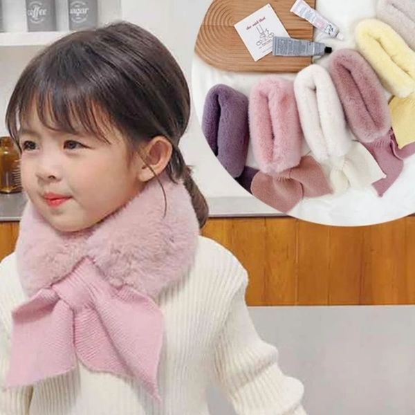 

scarves wraps scarves korean version autumn winter children's scarf baby cute cold proof collar plush warmth all match solid knitted bi, Red;brown