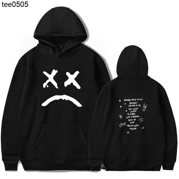 

2022 new popular lil peep american rapper trend hooded sweater around, Black