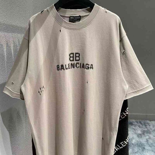 

balencaigass t shirt correct 22ss phantom mosaic fuzzy letters version short sleeve t-shirt, White;black