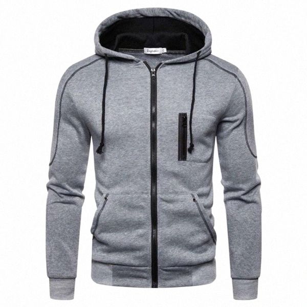 

men's hoodies & sweatshirts jacket coats men tracksuit sportswear jogging running fitness male fashion streetwear casual zipper f7td#, Black