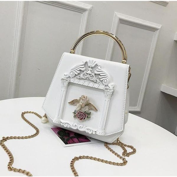 

2022 factory brand women bag sweet and lovely angel decoration womens chain package trend literature and art women's leather handbag fa
