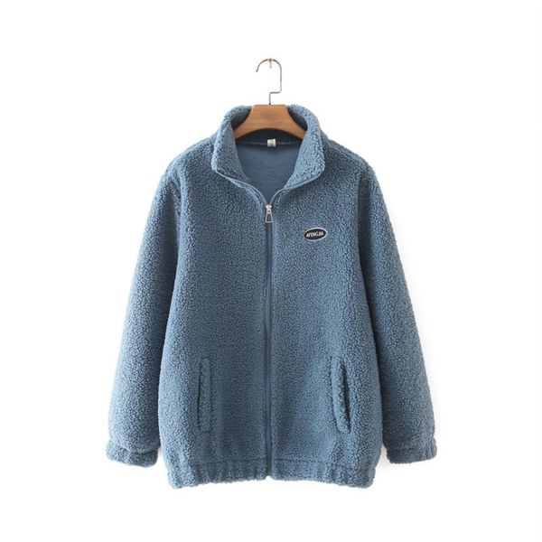 

women s plus size outerwear coats clothing winter outwear fashion polar fleece keep warm zipper stand collar jacket 220922, Black