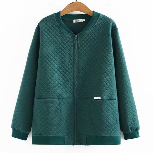 

women s plus size outerwear coat clothing jacket autumn winter casual quilted coat female zipper baseball uniform 220922, Black
