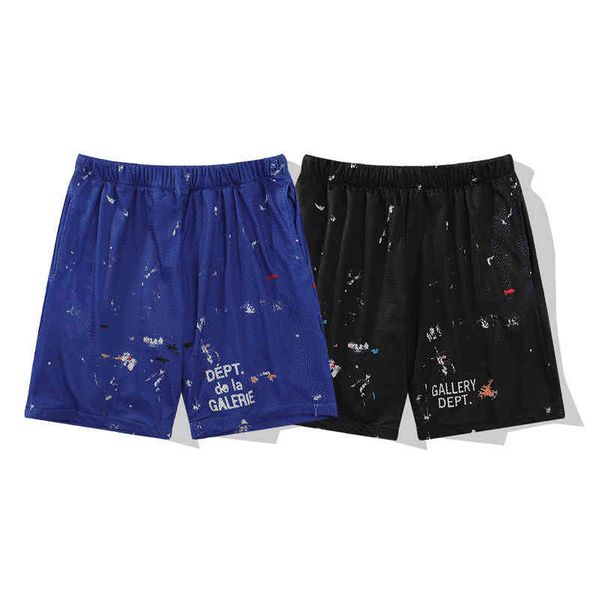 

mens womens shorts galley depts cotton sports fashion short speckled graffiti mesh shorts men's summer loose fit breathable trendy pers, White;black