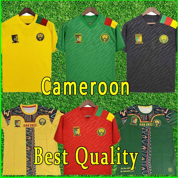 

2022 2023 cameroon soccer jerseys choupo-moting anguissa aboubakar ekambi ganago bahoken national team home green away yellow black red 21 2, Black;yellow